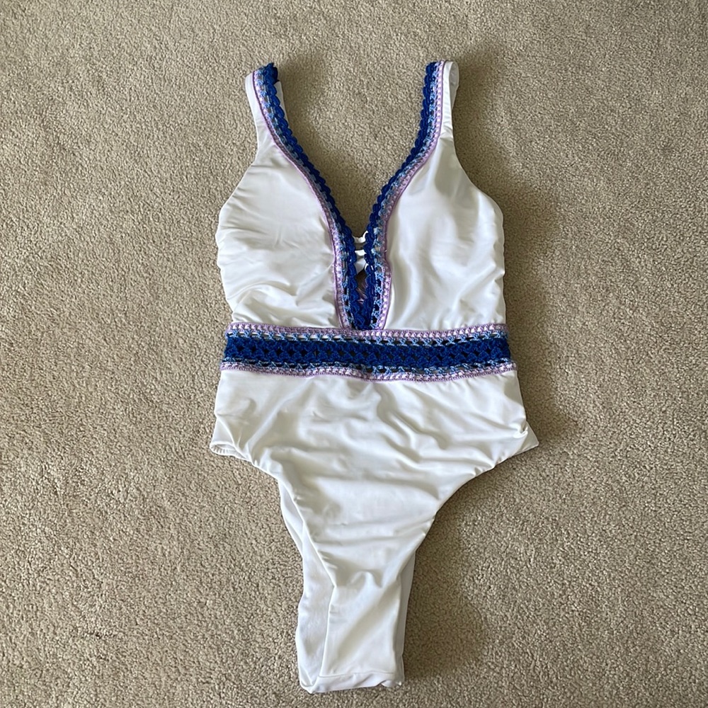 White and crochet swim suit